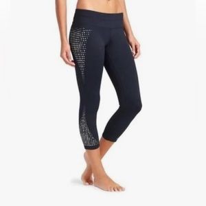 Athleta Navy Gel Dot Sonar Capri Leggings